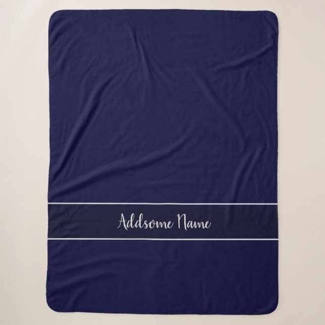 Couverture Sherpa Couleur solide Moderne Marine Bleu élégant (Devant)