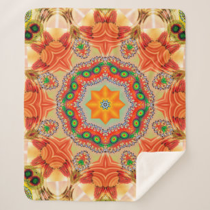 Couverture Sherpa Couleurs d'énergie vibrantes : design mandala.
