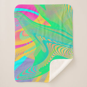 Couverture Sherpa COULEURS FLUO - Art Fractal -