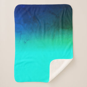 Couverture Sherpa Couleurs turquoise bleu foncé Océan bleu foncé Cou