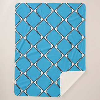 Couverture Sherpa coussin jeté cœur rayures bleu