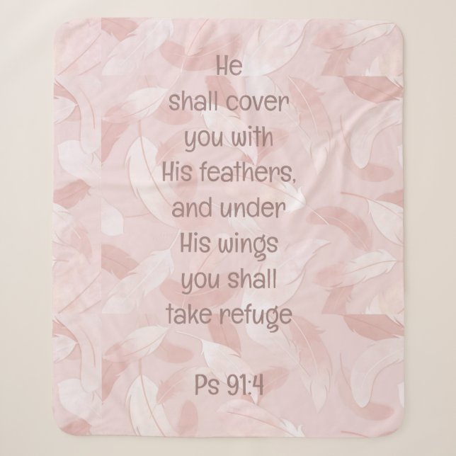 Couverture Sherpa Couvrez-Vous Avec Ses Plumes Bible Citation Ps 91: (Devant)