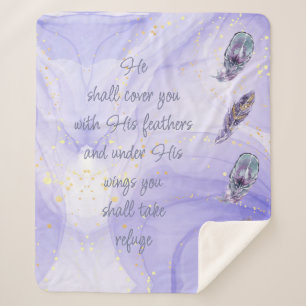 Couverture Sherpa Cover You With His Feathers Bible Quote Ps 91:4 Sh