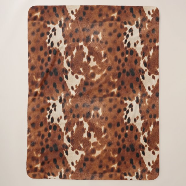 Couverture Sherpa Cowboy noir Brown occidental (Devant)
