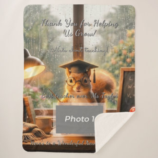 Couverture Sherpa Cozy Rainy Day Squirrel Teacher Appreciation