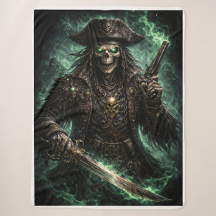 Couverture Sherpa Crâne de pirate fantôme – Fleece de réaper de fant