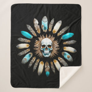 Couverture Sherpa Crâne et plumes 01