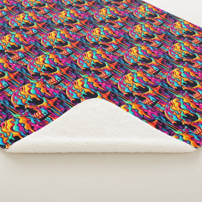 Couverture Sherpa Crâne psychédélique dynamique (3/4)