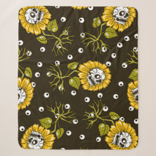 Couverture Sherpa Crânes de tournesol : Unique Motif sans fil.