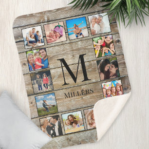 Couverture Sherpa Create Your Custom Photo Collage Rustic Farmhouse