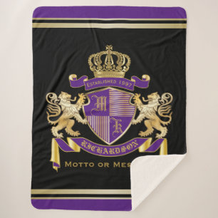 Couverture Sherpa Créez votre propre manteau d'emblème de couronne