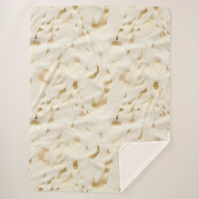 Couverture Sherpa Crème Gold Cowhide (Devant)