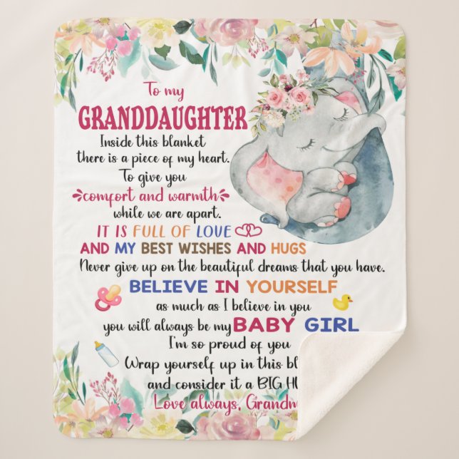 Couverture Sherpa Crois En Toi, À Ma Petite-Fille (Devant)