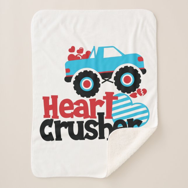 Couverture Sherpa Croisière Coeur de Camion Monster bleu Valentine (Devant)