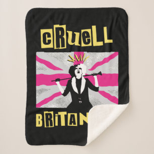 Couverture Sherpa Cruella Cruell Britannia Flag Pop Art