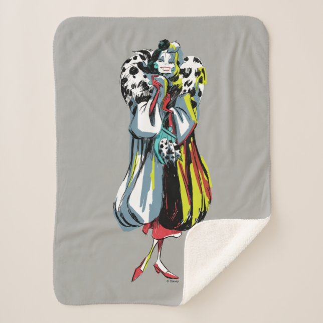 Couverture Sherpa Cruella de Vil| Dans ses fourrures (Devant)