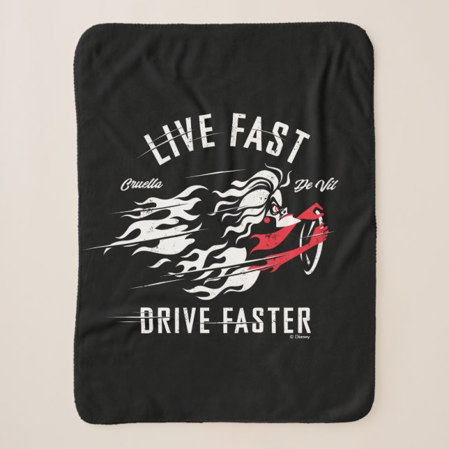 Couverture Sherpa Cruella de Vil| Live Fast Drive Plus Rapide (Devant)