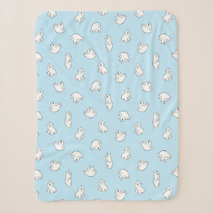 Couverture Sherpa Cubes Ours Polaires - Bleu Icy -