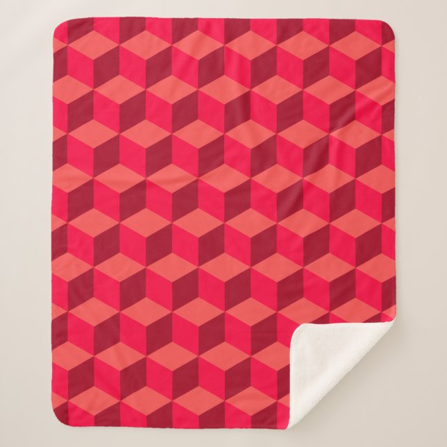 Couverture Sherpa Cubes rouges (Devant)