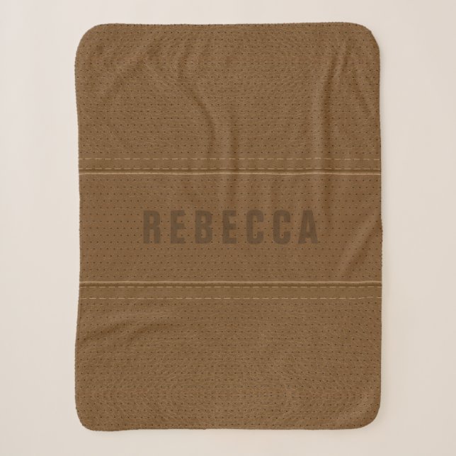 Couverture Sherpa Cuir Brown Faux (Devant)