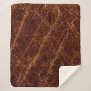 Couverture Sherpa cuir Brown textulibération, texture, abstrait, acc