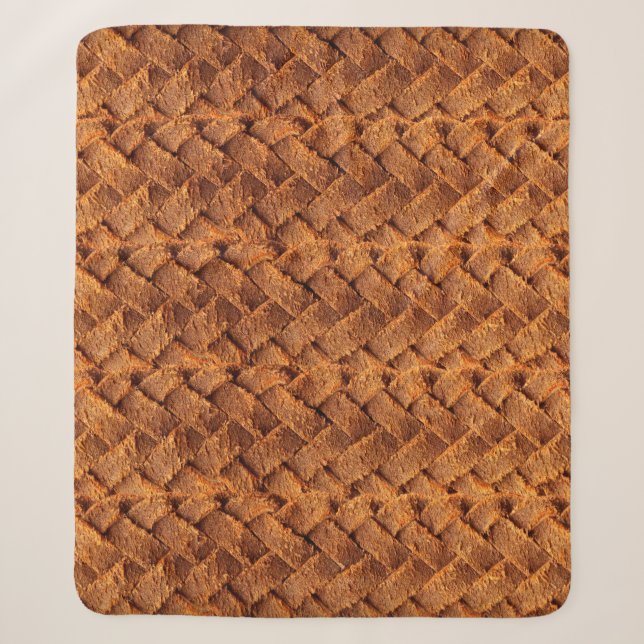 Couverture Sherpa Cuir Brown tissé fond cuir, marron, backgr (Devant)