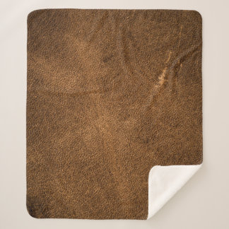Couverture Sherpa Cuir Brown vieilli : Texture classique