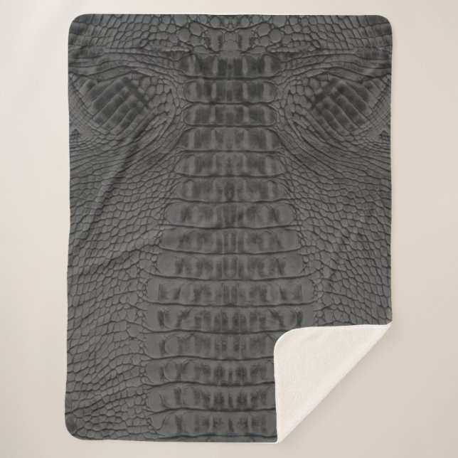 Couverture Sherpa Cuir de crocodile noir  (Devant)