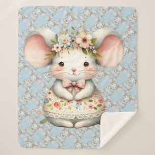 Couverture Sherpa Cuisine Florale Souris Couronne Fleur
