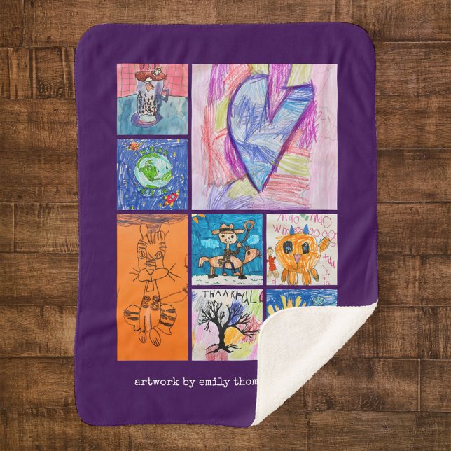 Couverture Sherpa Custom 8 Photo Kids' Art Keepsake (Créateur téléchargé)