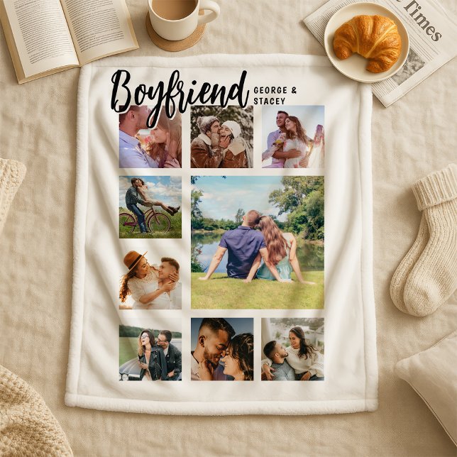 Couverture Sherpa Custom Boyfriend Photo Collage (Créateur téléchargé)