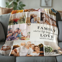 Custom Family Love Photo Collage Modern Citation C