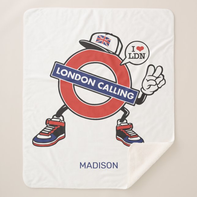 Couverture Sherpa Custom Name London Calling (Devant)