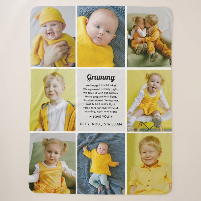 Couverture Sherpa Custom Poem to Grandma Nana from Grandkids Photo (Devant)