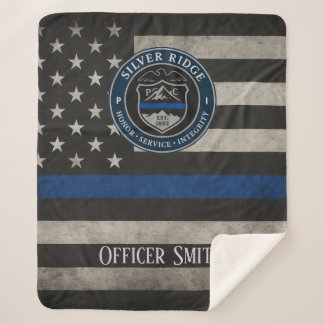 Couverture Sherpa Custom Police Thin Blue Line Blanket