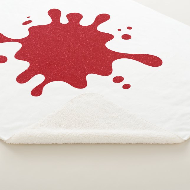 Couverture Sherpa Custom White Blanket with Tomato Red Splatter Art (3/4)