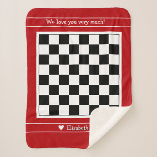 Couverture Sherpa Customizable Sherpa Blanket with Chessboard Design