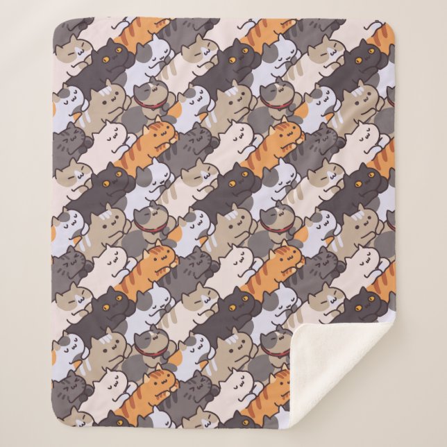 Couverture Sherpa Cute Cats Sherpa Blanket (Devant)