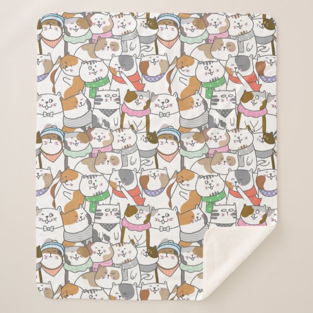 Couverture Sherpa Cute Cats Sherpa Blanket (Devant)