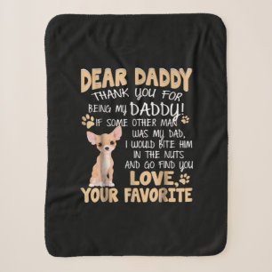 Couverture Sherpa Cute Chihuahua   Cher papa Fête des pères d'idé
