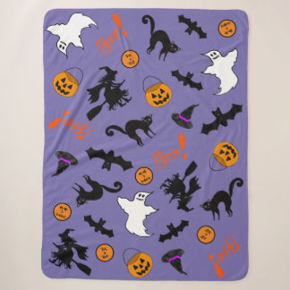 Couverture Sherpa Cute éffrayante Halloween Sherpa Fleece Blanche