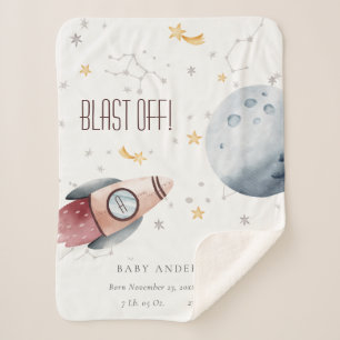 Couverture Sherpa Cute espace extra-atmosphérique Starry Planètes Ro