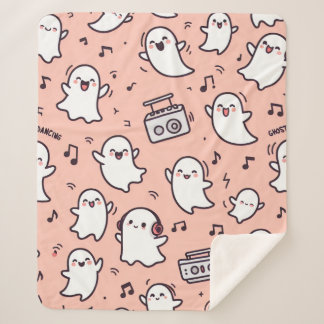 Couverture Sherpa Cute Halloween Ghost Motif Sherpa Blanket