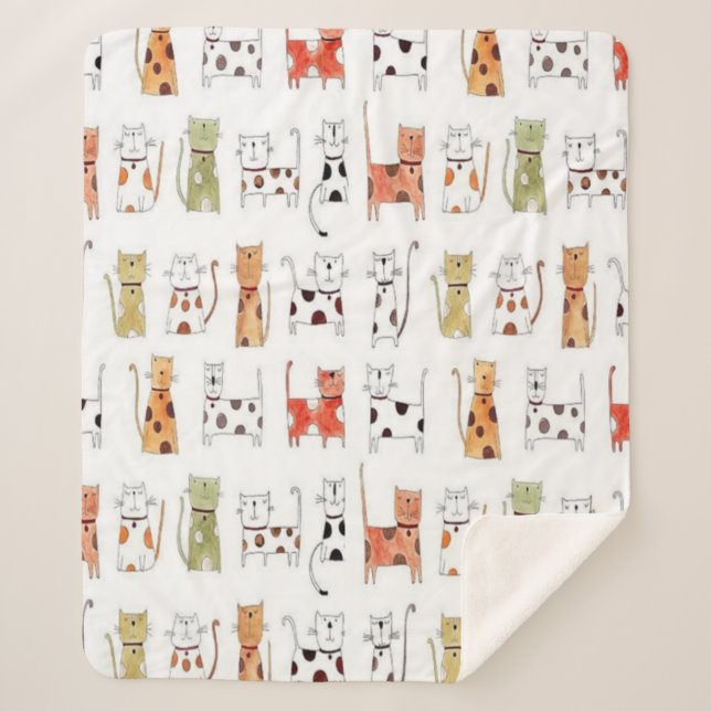 Couverture Sherpa Cute Kitties Sherpa Blanket (Devant)