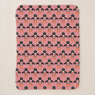 Couverture Sherpa Cute Love Coeur Penguin Sherpa Blanket