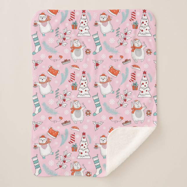 Couverture Sherpa Cute Noël Sherpa Blanket (Devant)