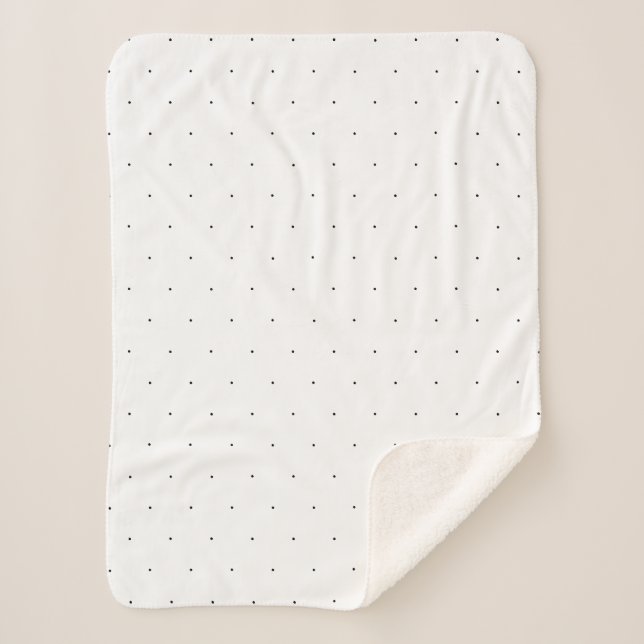 Couverture Sherpa Cute Noir blanc minuscule pois élégant motif (Devant)