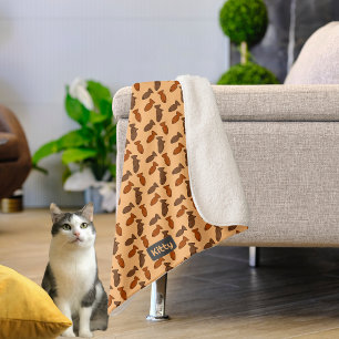 Couverture Sherpa Cute Overlapping Fish Traits motif - Nom du chat