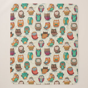 Couverture Sherpa Cute Owl Motif