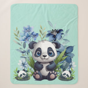 Couverture Sherpa Cute Panda Baby